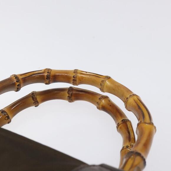 GUCCI Bamboo Hand Bag Nylon Beige Silver 000 1998 000 1998 - Picture 8 of 12